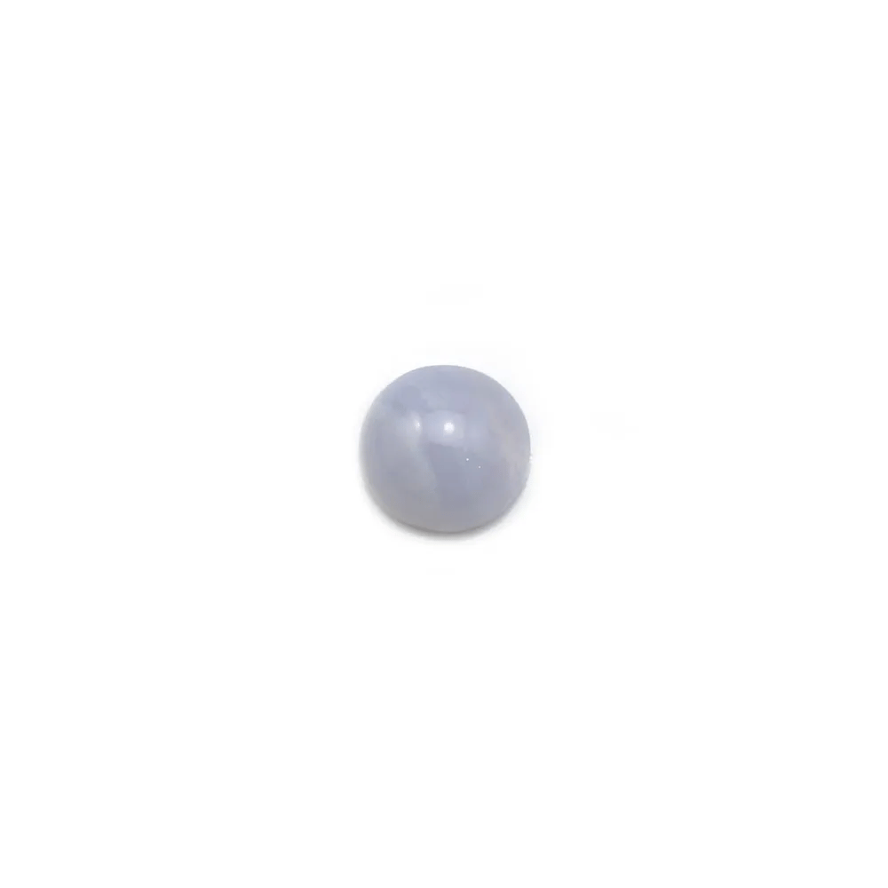 Cabochon de calcédoine bleu, de forme ronde, 6mm x 4pcs
