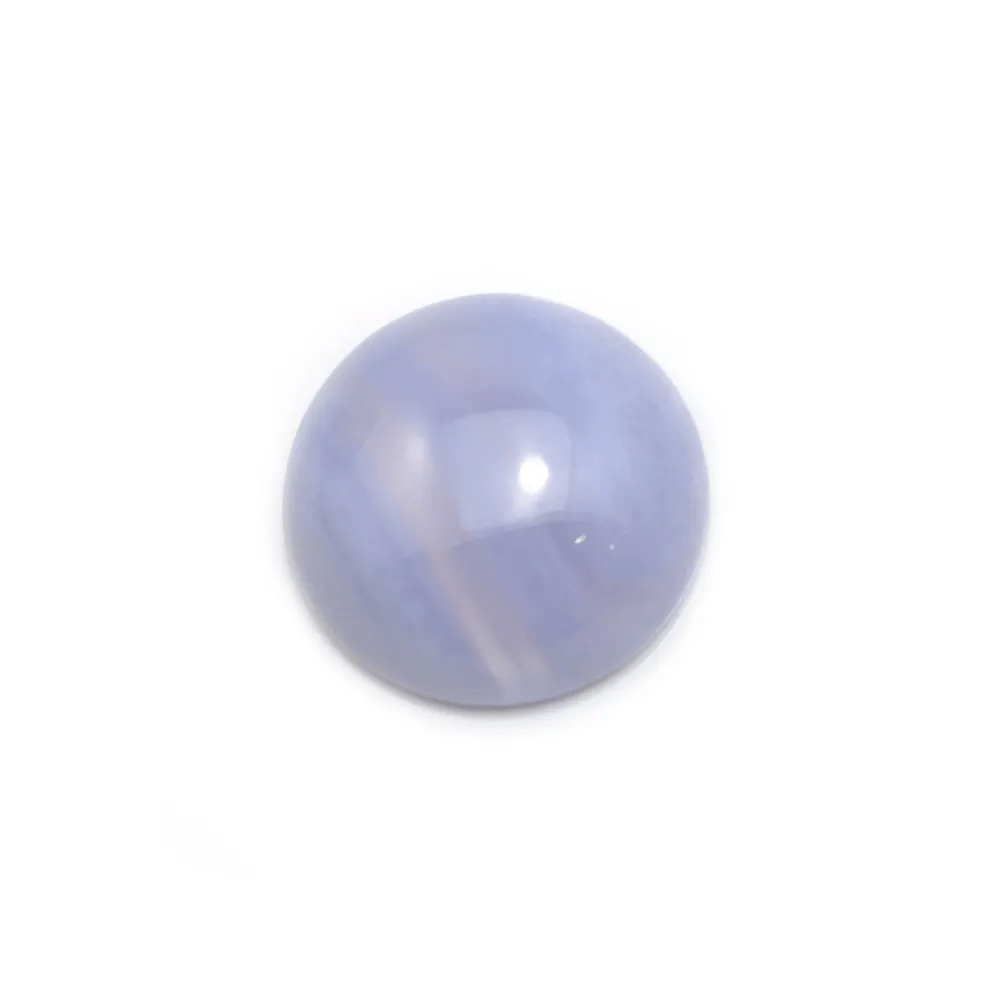 Cabochon de calcédoine bleu, de forme ronde, 14mm x 1pc