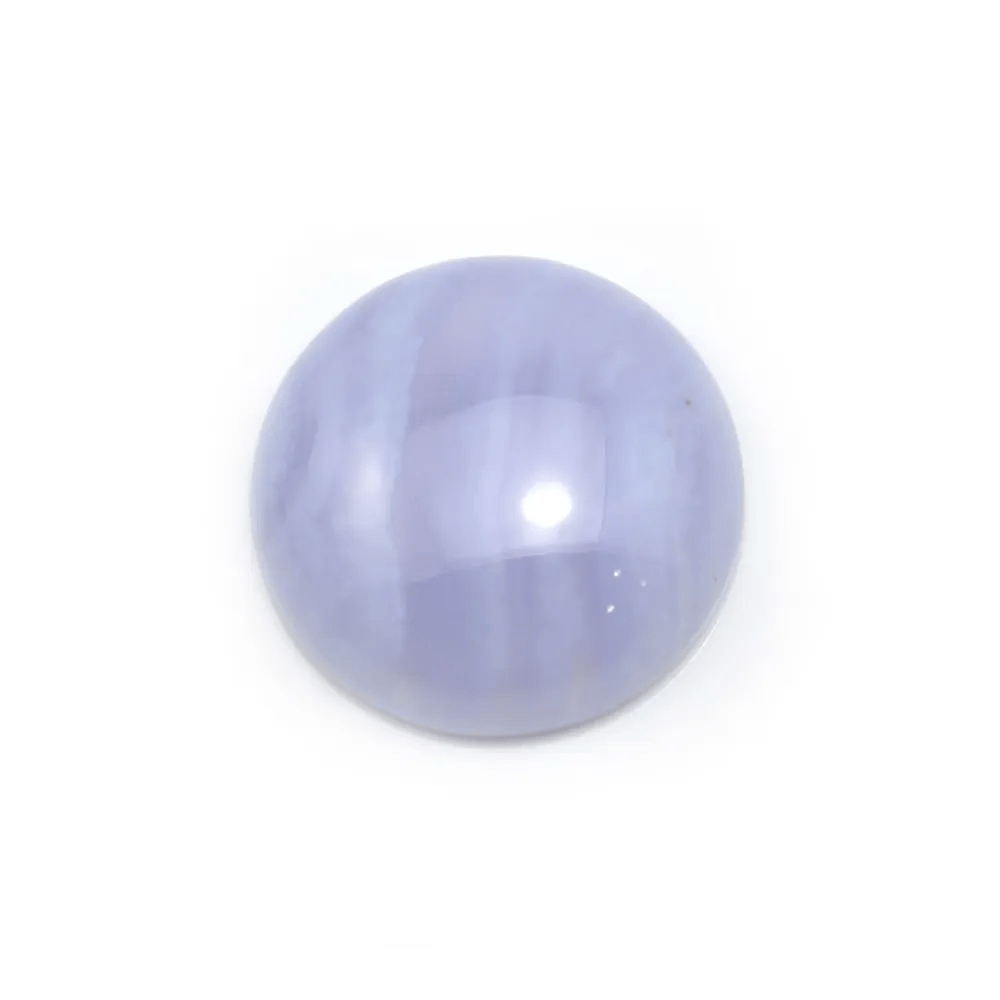 Cabochon de calcédoine bleu, de forme ronde, 16mm x 1pc