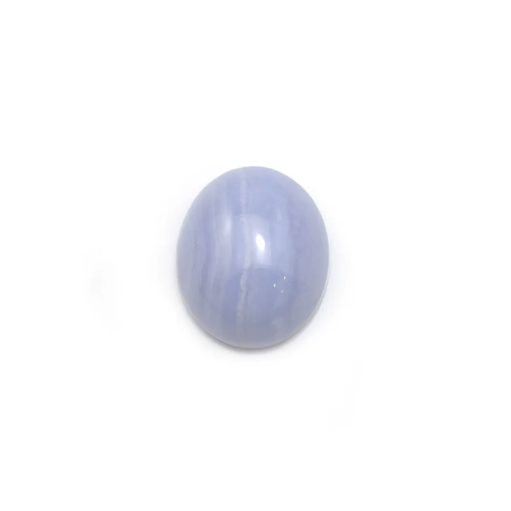 Cabochon de calcédoine bleu, de forme ovale, 10x12mm x 2pcs