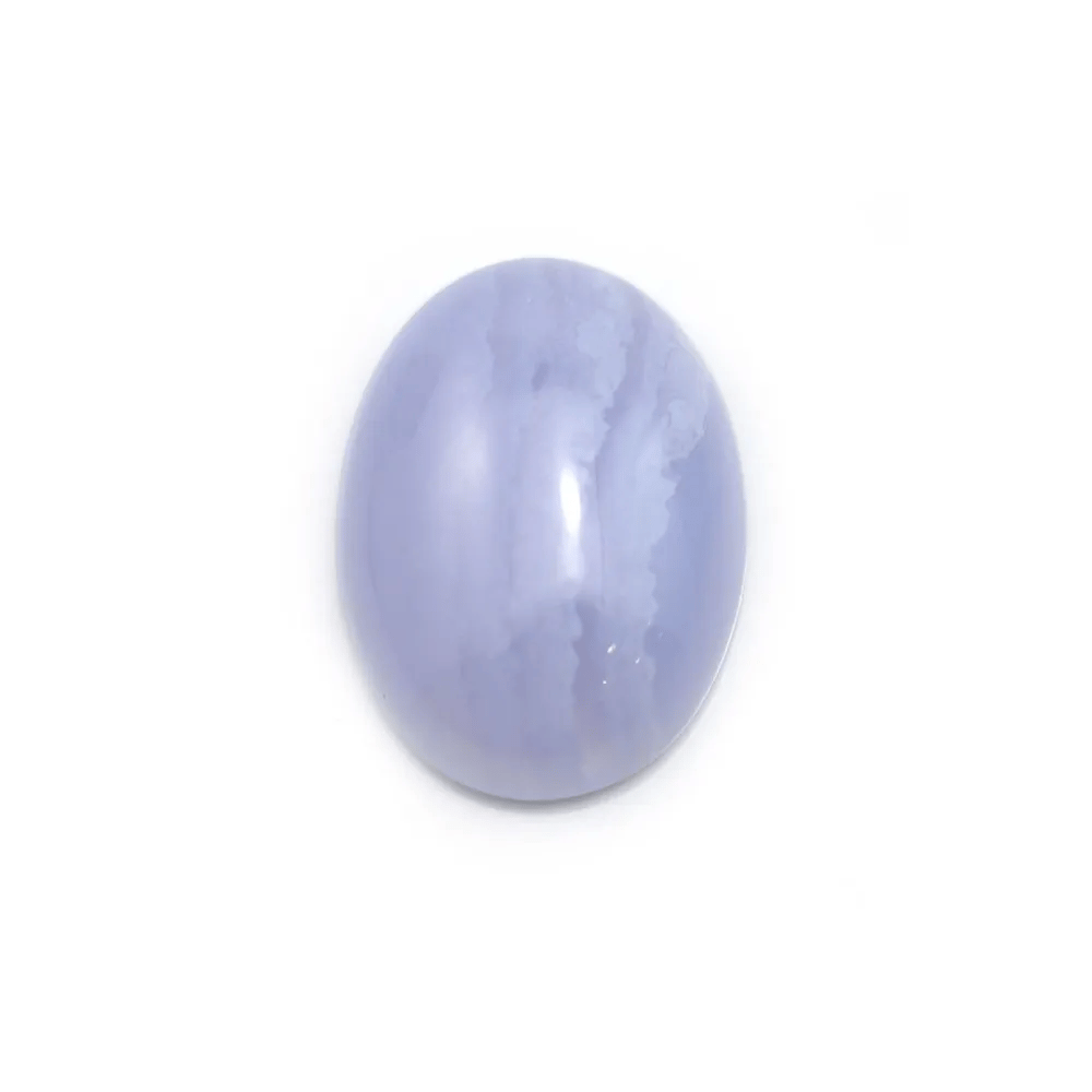 Cabochon de calcédoine bleu, de forme ovale, 12x16mm x 1pc