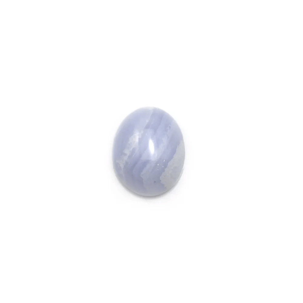 Blue chalcedony cabochon, in oval shaped, 8 * 10mm x 2pcs