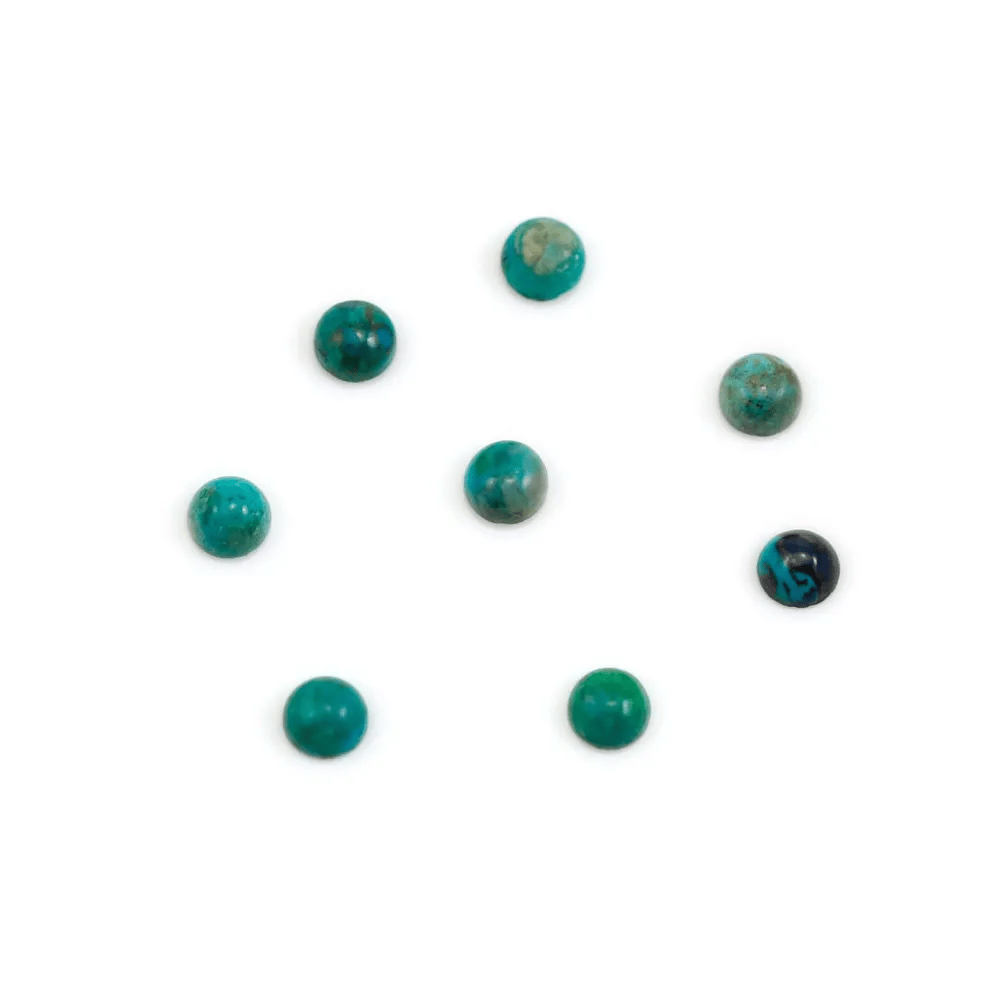 Cabochon chryscolle,en forme de rond 4mm x 2pcs