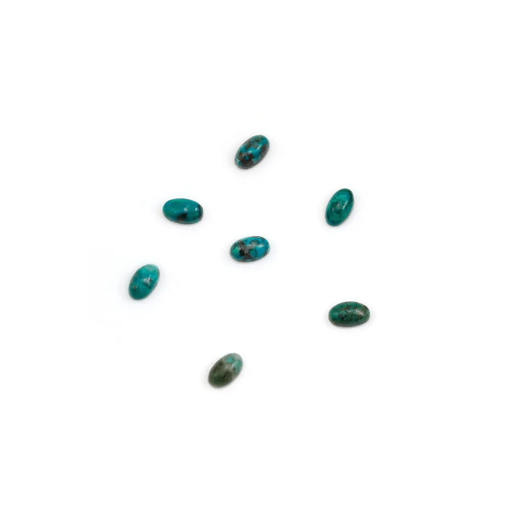 Cabochon chrysocolle,en forme de ovale 3x5mm x 2pcs