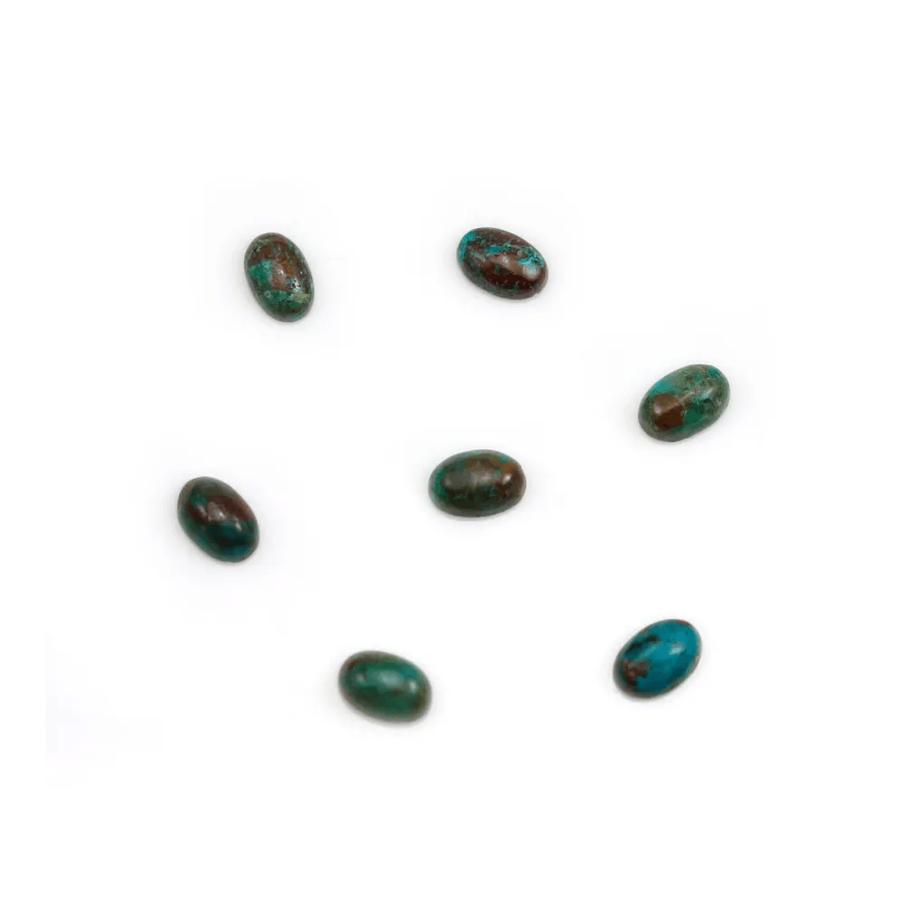 Cabochon chrysocolle,en forme de ovale 4x6mm x 2pcs