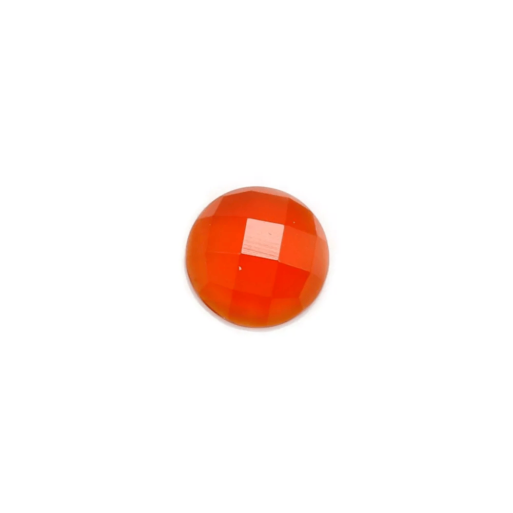Cabochon cornaline ronde facette 10mmx 1pc