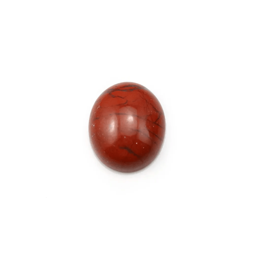 Cabochon de jaspe rouge, de forme ovale, 10 * 12mm x 4pcs