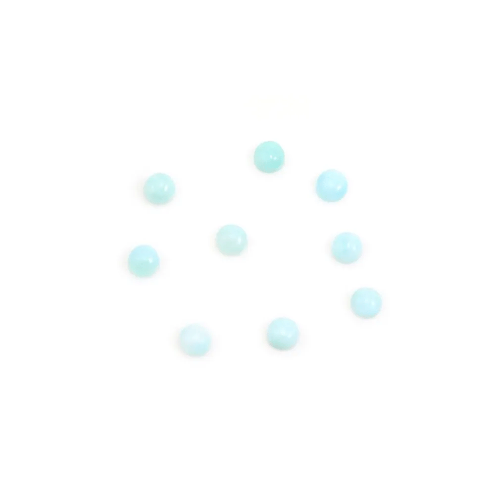 Cabochon de larimar, de forme ronde, 2mm x 4pcs