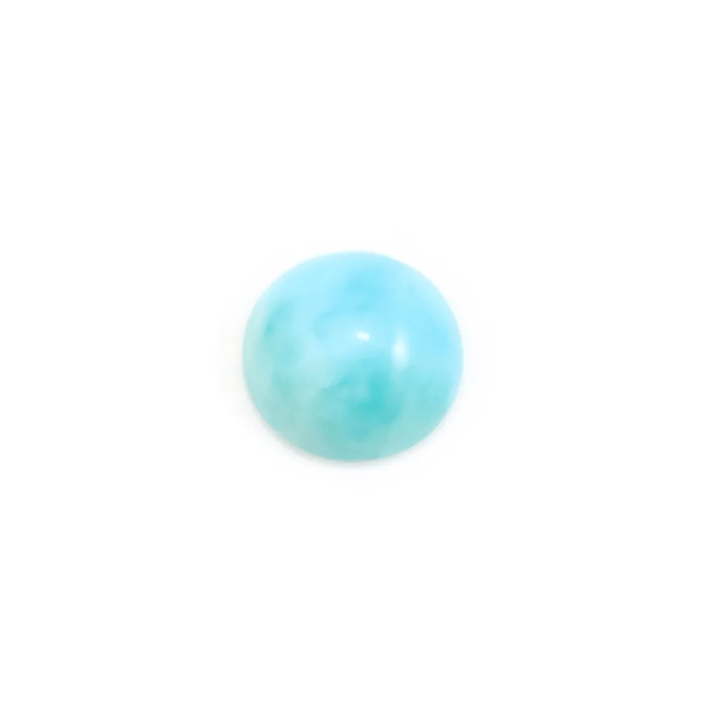 Cabochon de larimar, de forme ronde, 12mm x 1pc