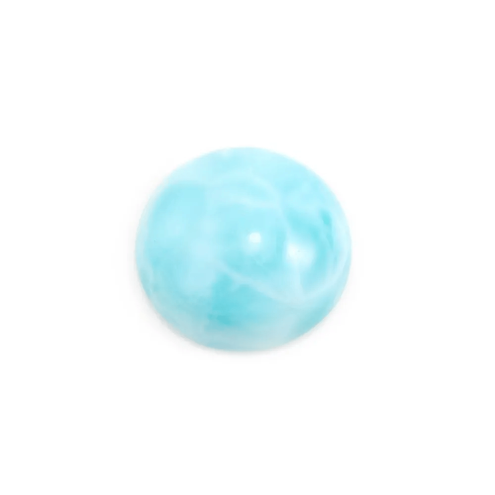 Cabochon de larimar, de forme ronde, 16mm x 1pc