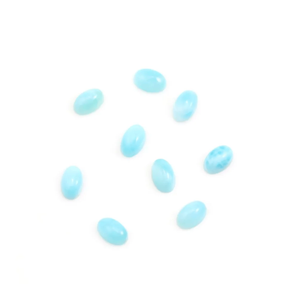 Cabochon de larimar, de forme ovale, 3x5mm x 1pc