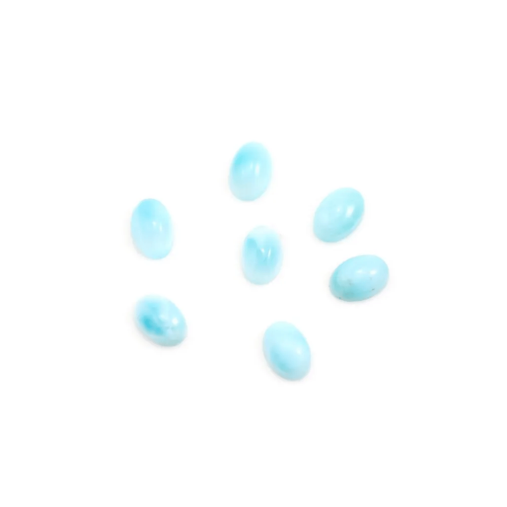 Cabochon de larimar, de forme ovale, 4x6mm x 1pc