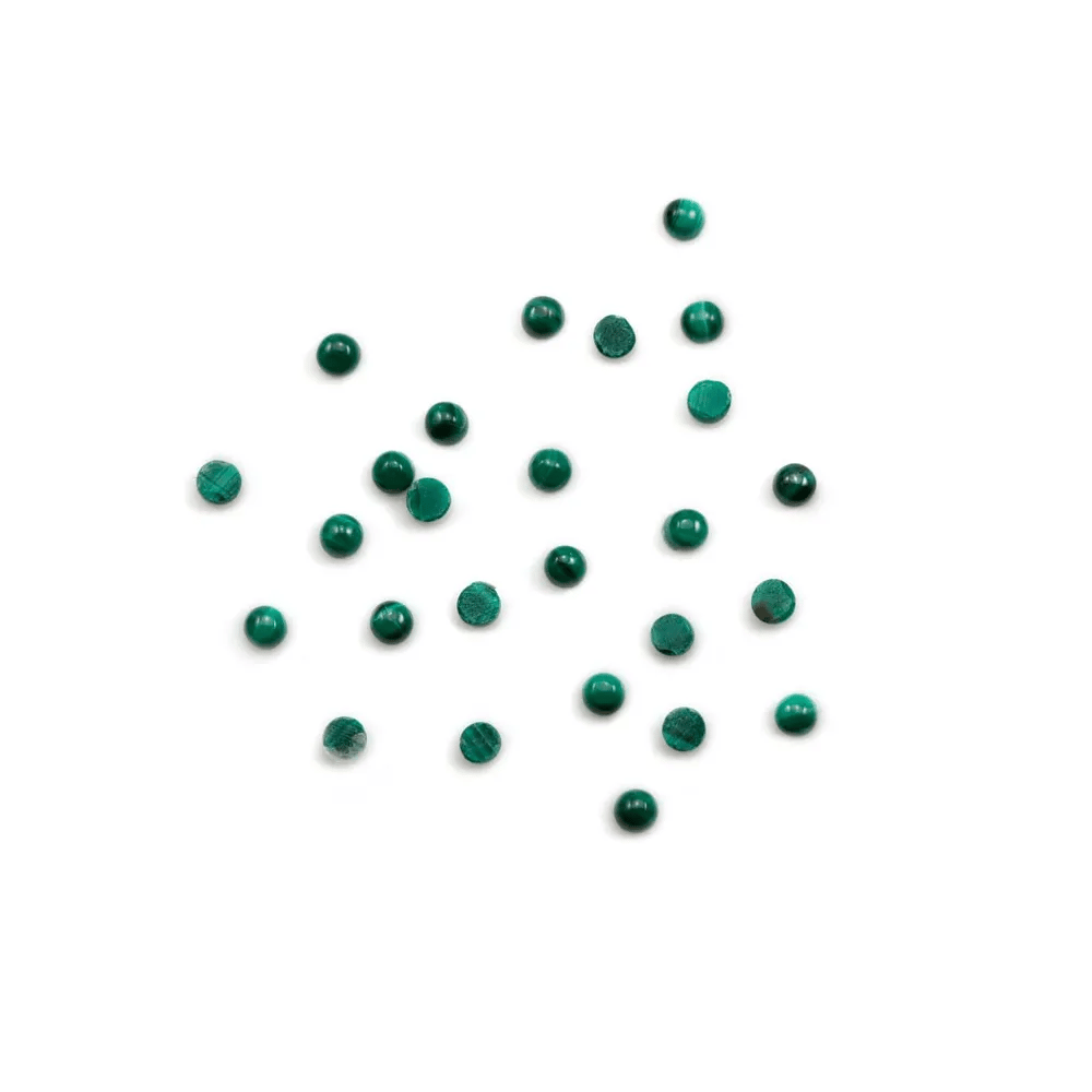 Cabochon malachite rond 2mm  x 2pcs