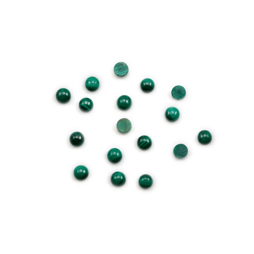 Cabochon malachite rond 3mm  x 2pcs
