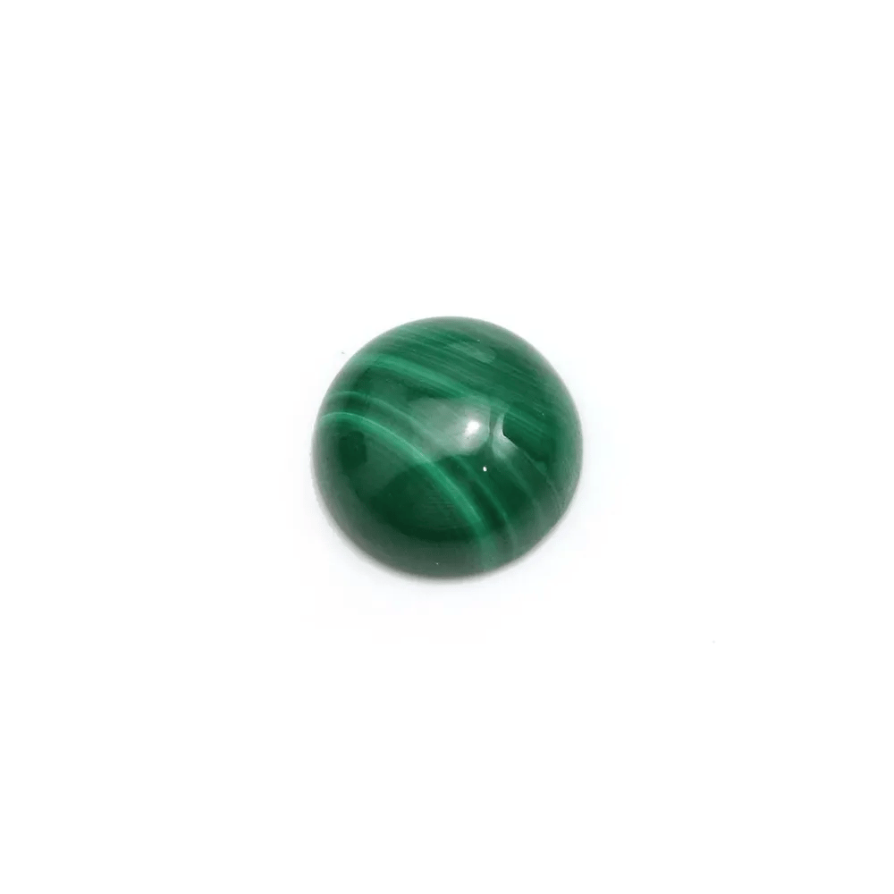 Cabochon de malachite rond, mesurant 10mm x 1pc