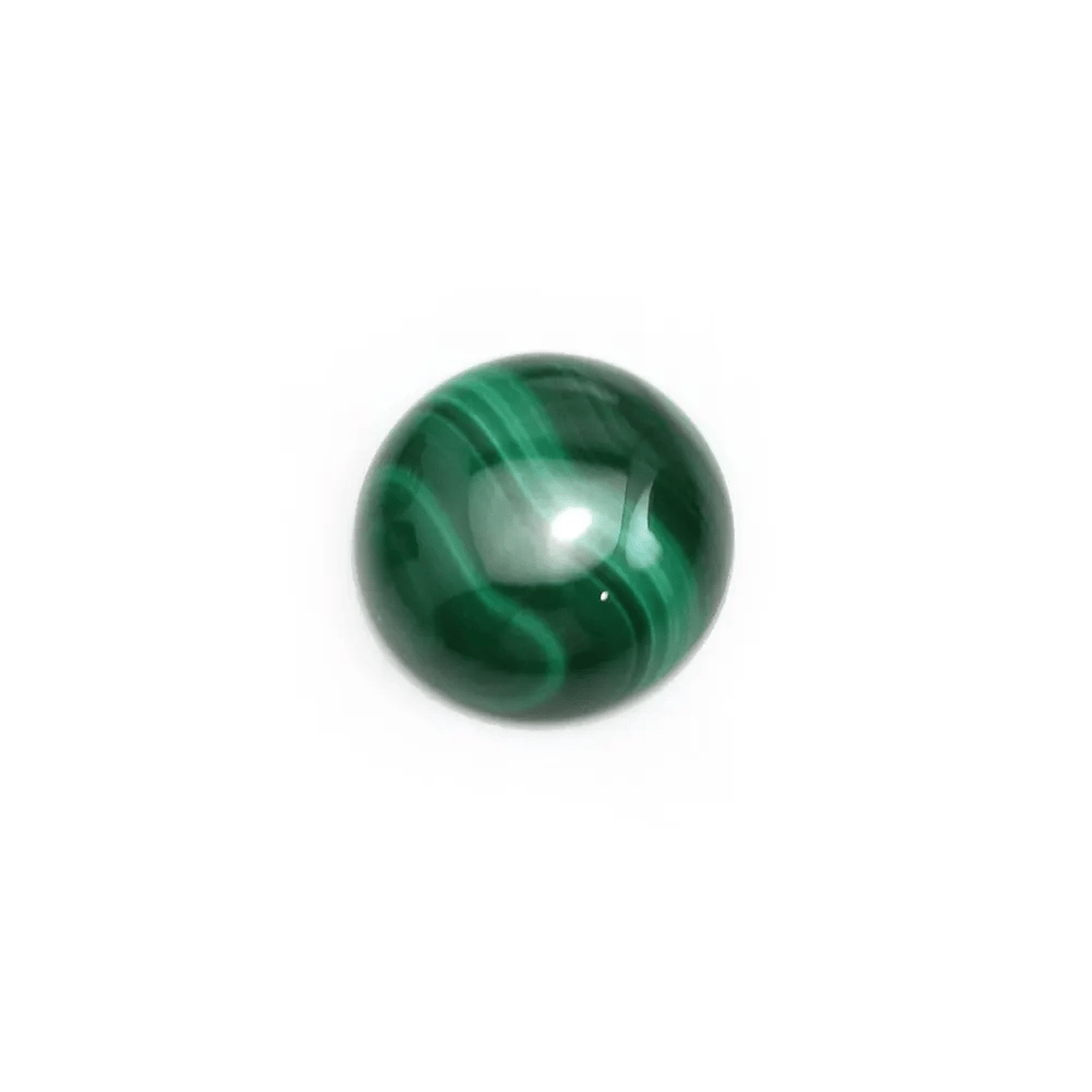 Cabochon de malachite, de forme ronde, mesurant 12mm x 1pc