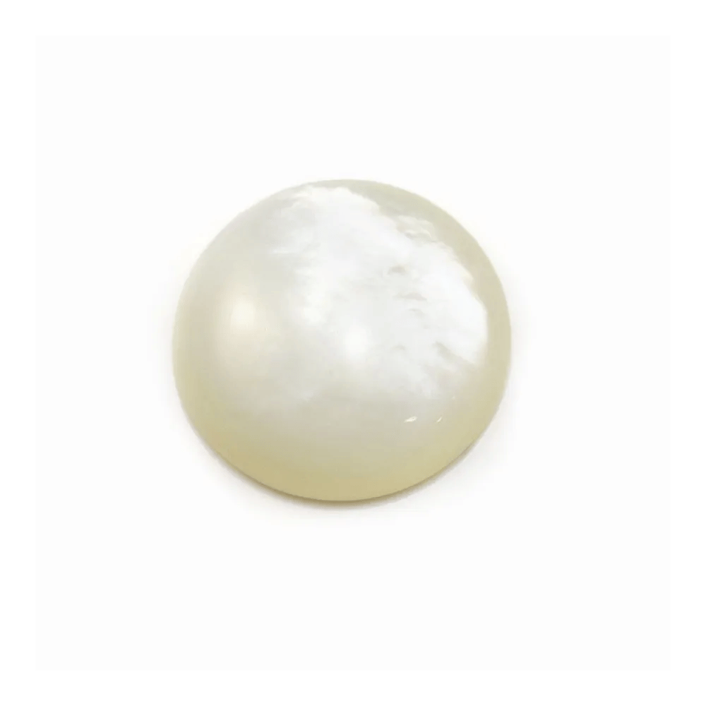 Cabochon rond 16 mm Nacre Blanc x 1pc