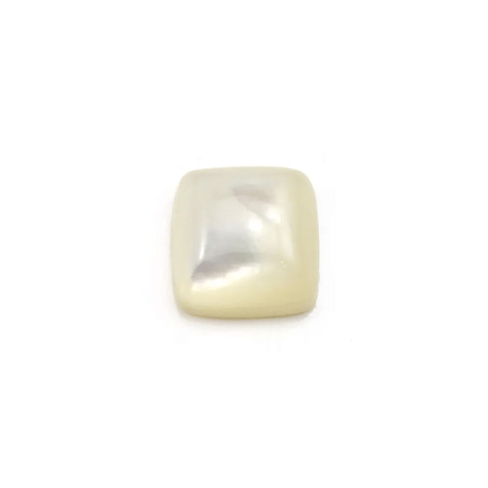 Cabochon de nacre blanche, de forme carré, 10mm x 1pc