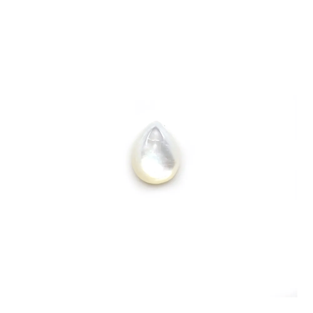 Cabochon goutte 6x8mm Nacre Blanc x 2pcs