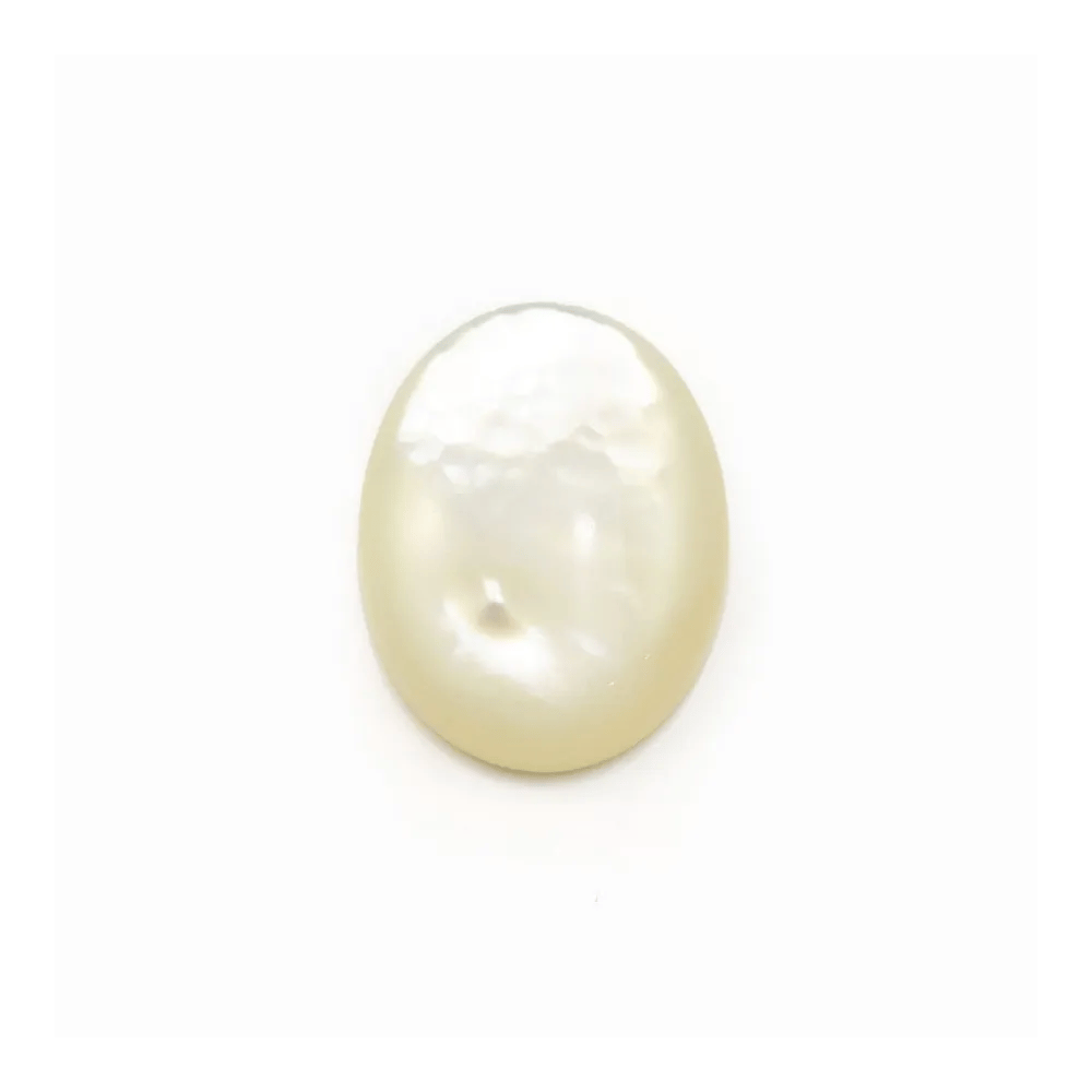 Cabochon oval 12x16 mm Nacre Blanc x 1pc