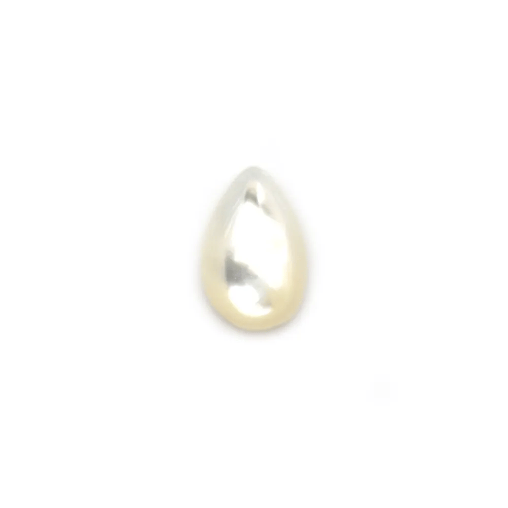 Cabochon goutte 6x9mm Nacre Blanc x 2pcs