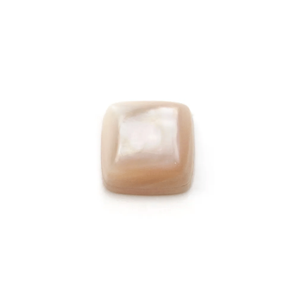 Cabochon de nacre rose, de forme carré, 10mm x 1pc