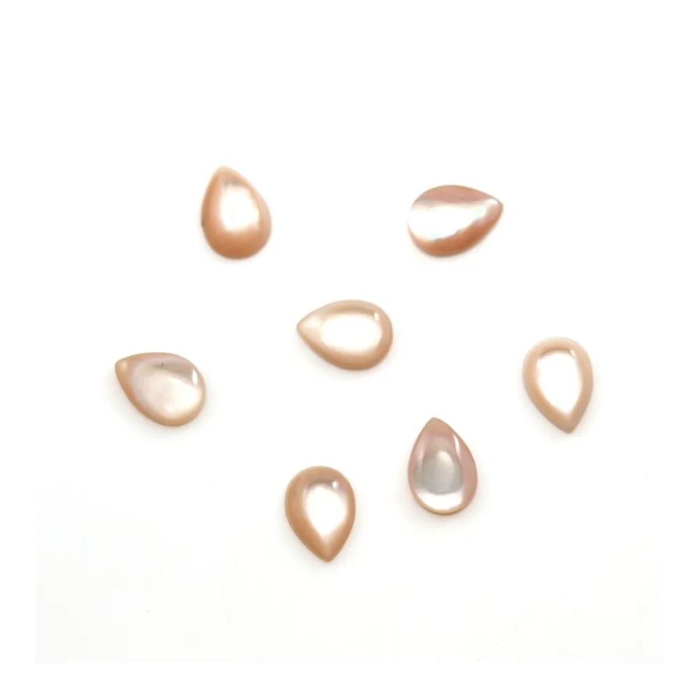 Cabochon goutte mm Nacre rose x 2pcs