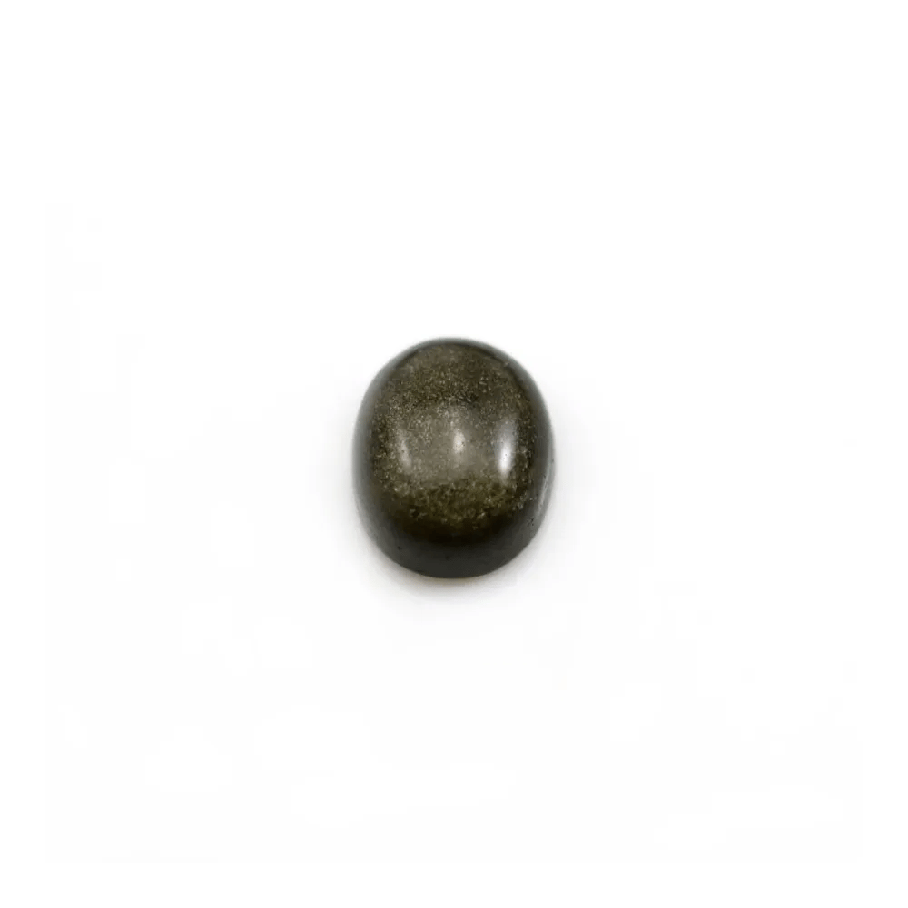 Cabochon d'obsidienne, de forme ovale 8x10mm x 1pc