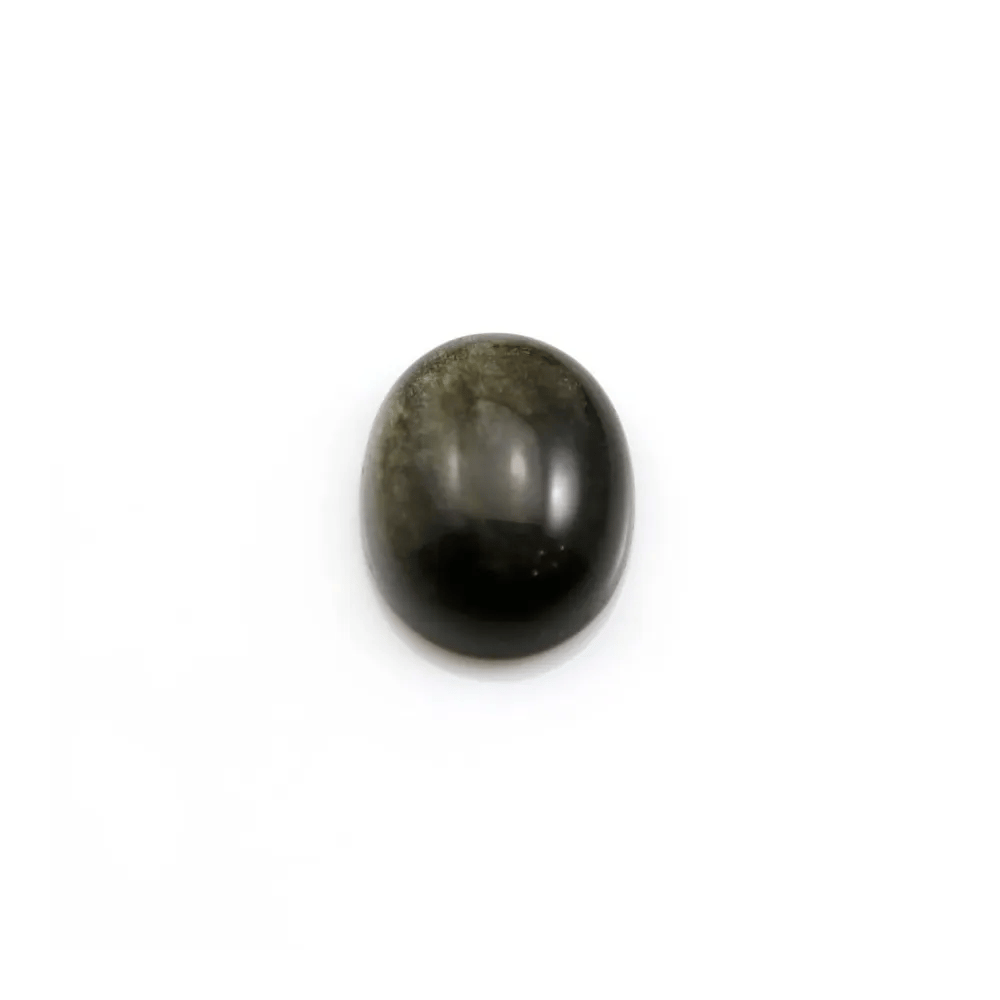 Cabochon d'obsidienne, de forme ovale, 10x12mm x 1pc