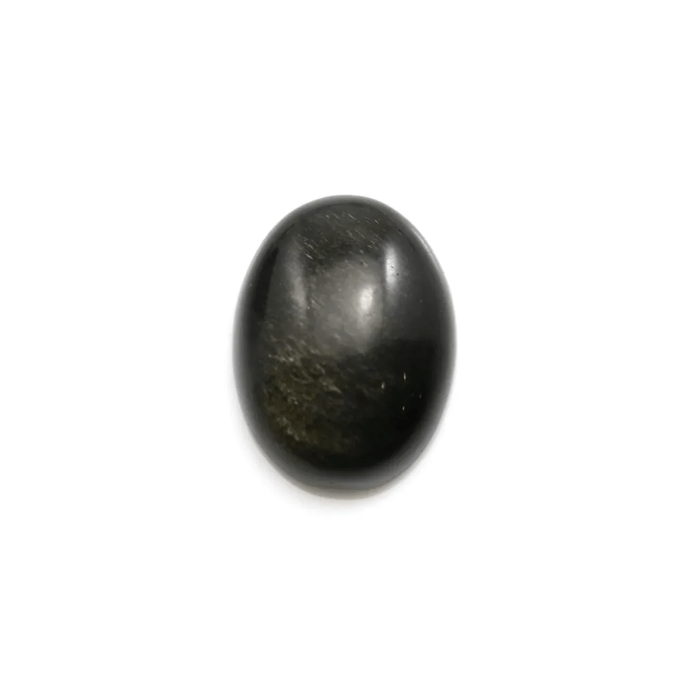 Cabochon d'obsidienne, de forme ovale 12x16mm x 1pc