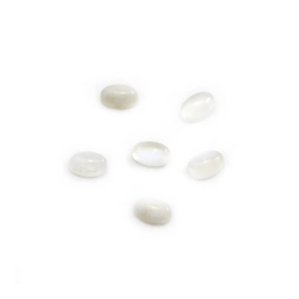 Cabochon Pierre de Lune Ovale 6x9mm x 1pc