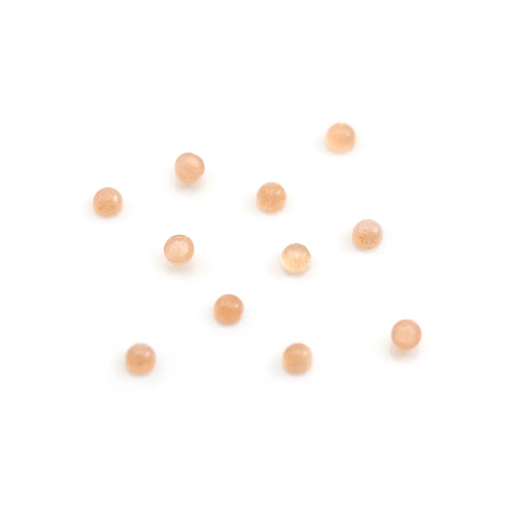 Cabujón de Piedra de luna naranja, de forma redonda, 3mm x 2pcs