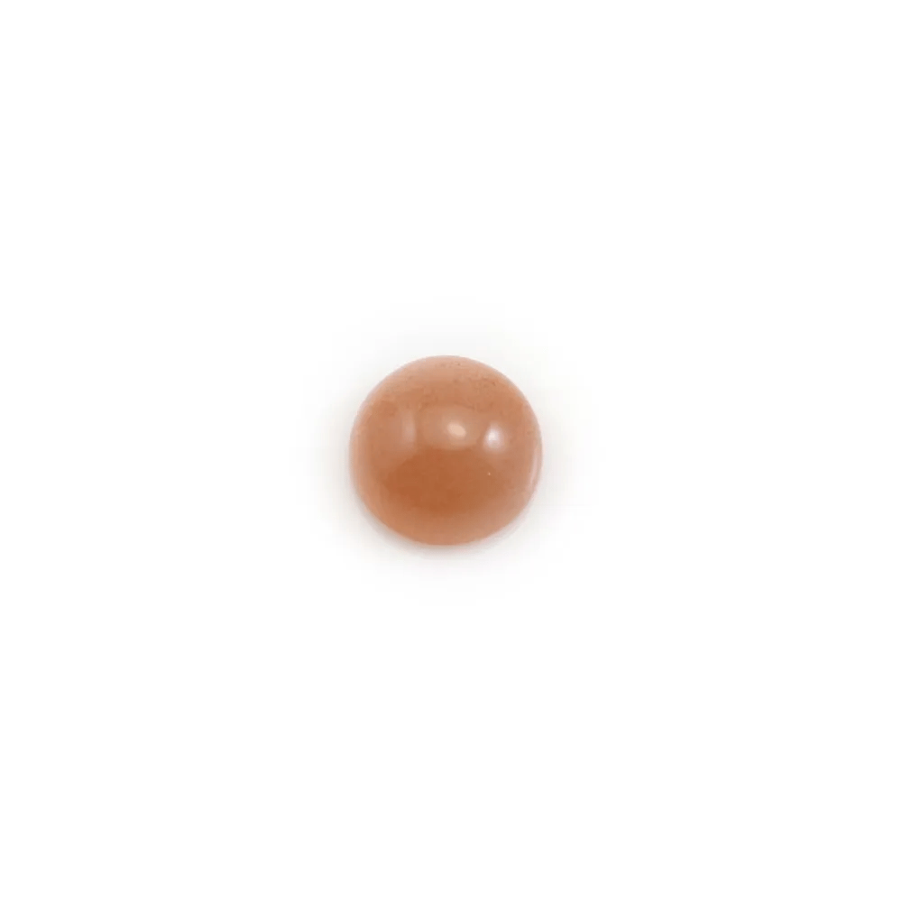Cabochão Pedra da Lua laranja em forma redonda, 8mm x 2pcs