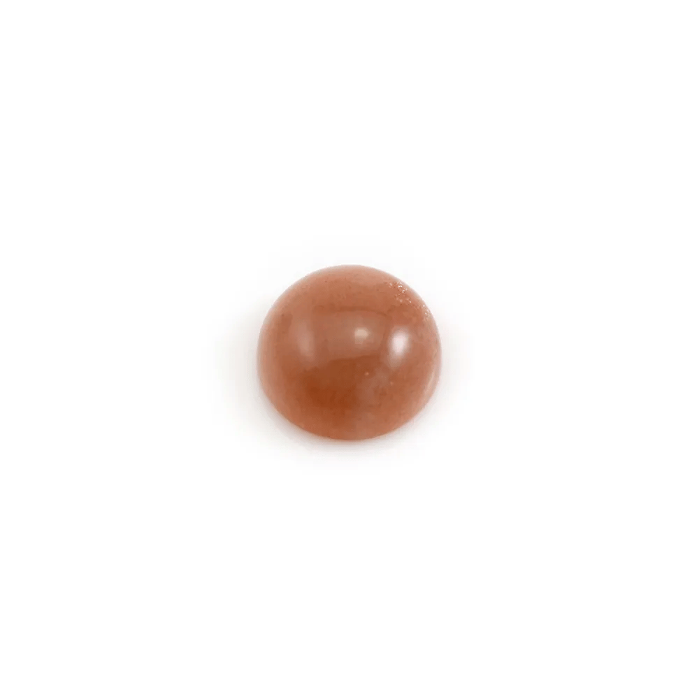 Cabujón Piedra de luna naranja, de forma redonda, 10mm x 1pc