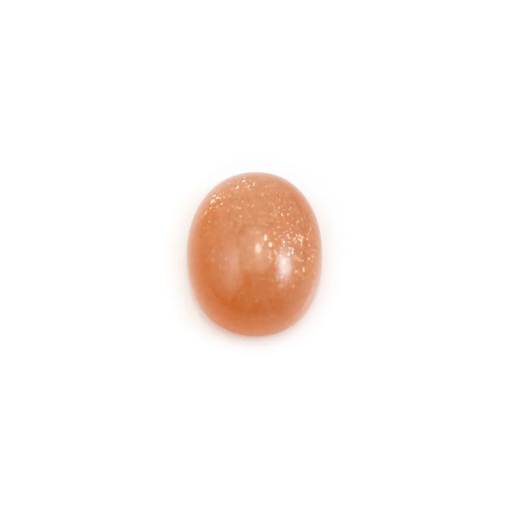 Cabujón de Piedra de luna naranja, de forma ovalada, 8x10mm x 1pc