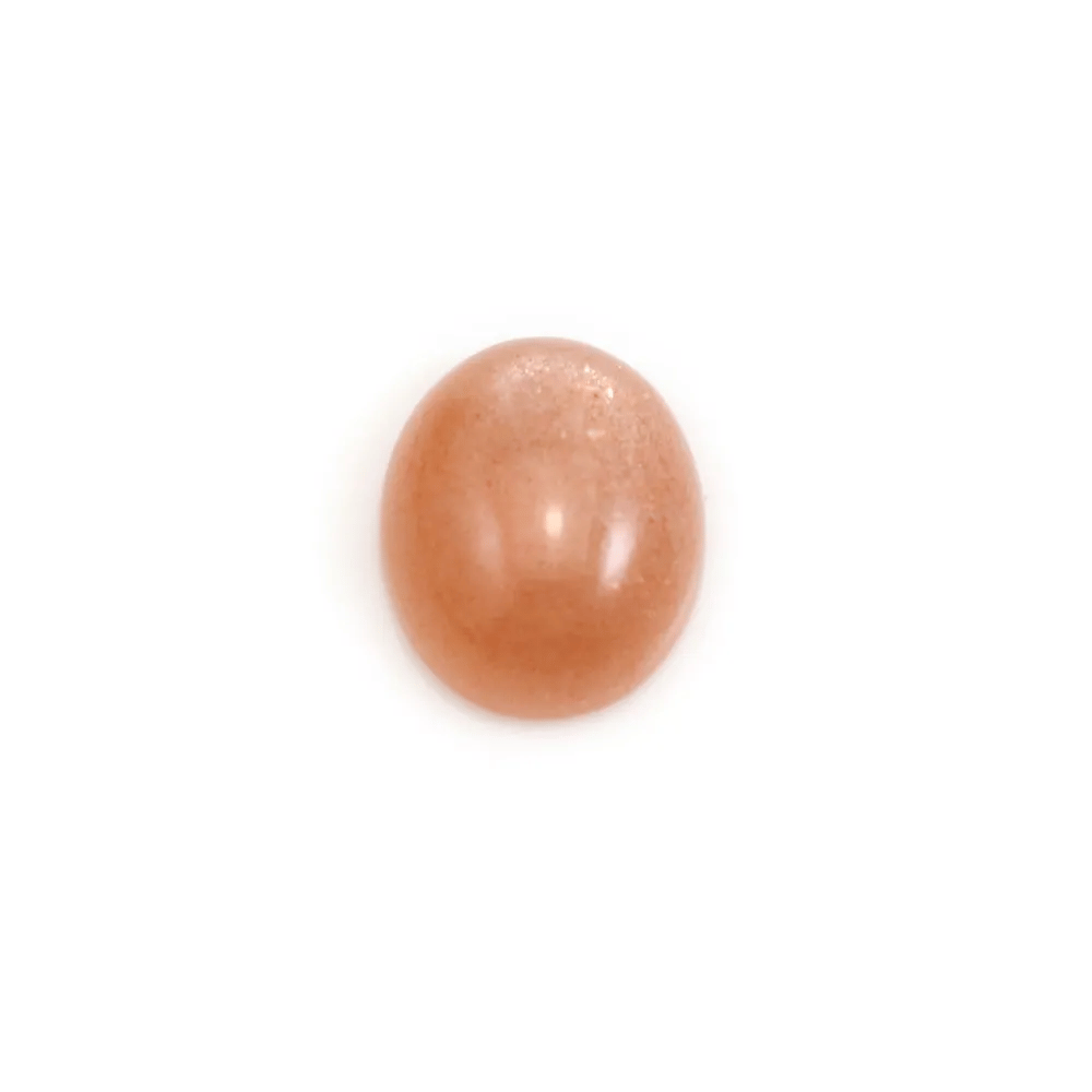 Cabujón de Piedra de Luna naranja, de forma ovalada, 10x12mm x 1pc