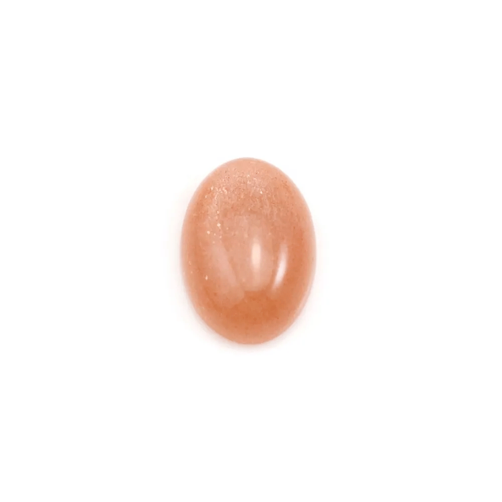 Cabochon di Pietra di luna arancione, di forma ovale, 10x14mm x 1pc