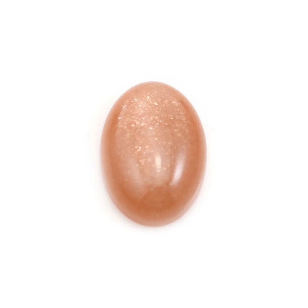 Cabochon de Pierre de lune orange, de forme ovale, 13x18mm x 1pc