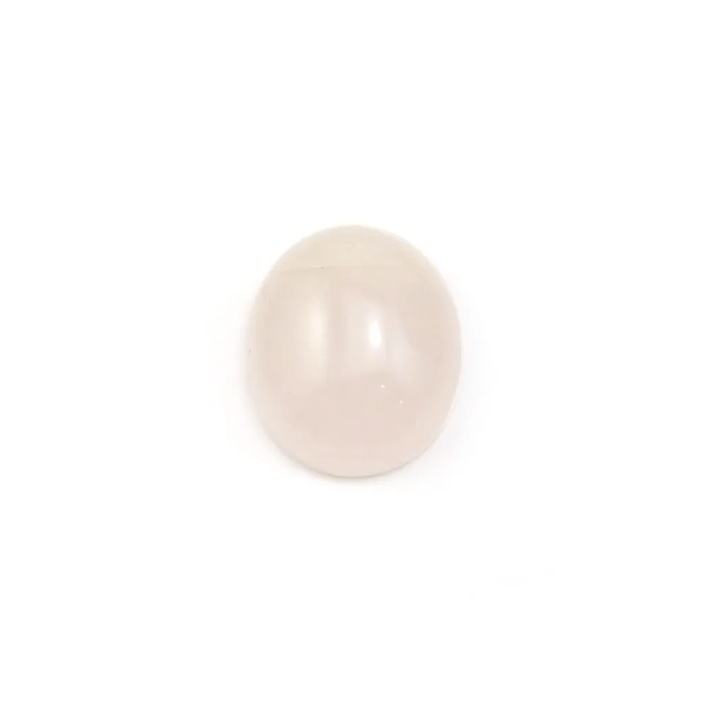 Cabochon Quartz Rose oval-plat 10x12mm x 4pcs