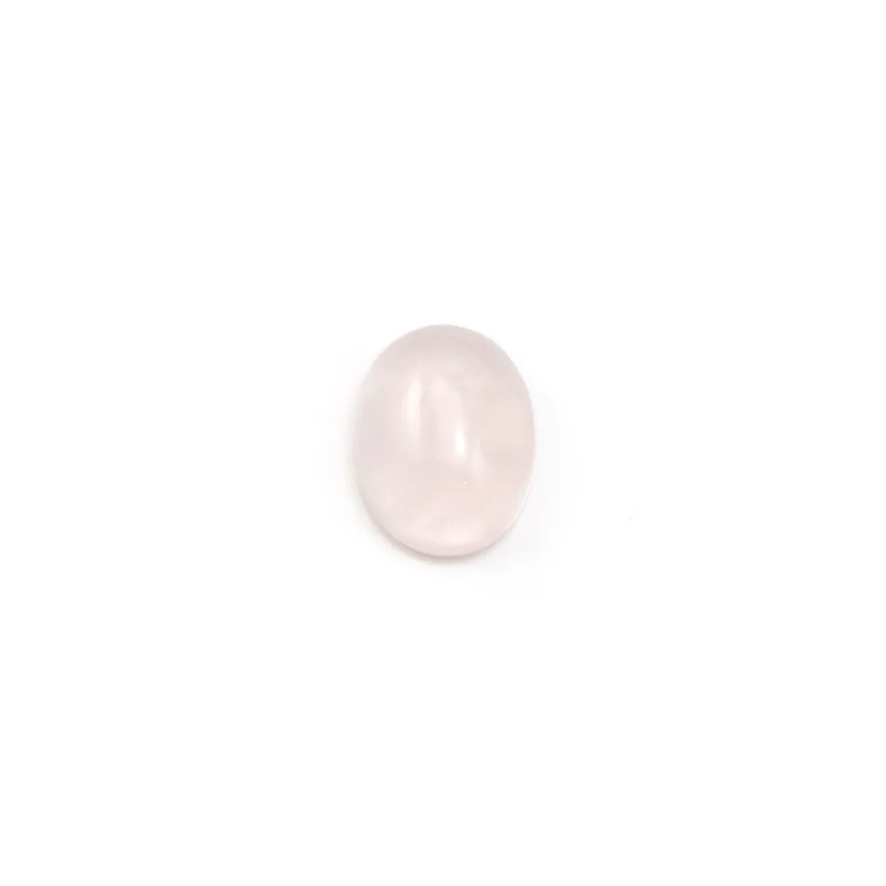 Cabochon Quartz Rose oval-plat 7x9mm x 4pcs