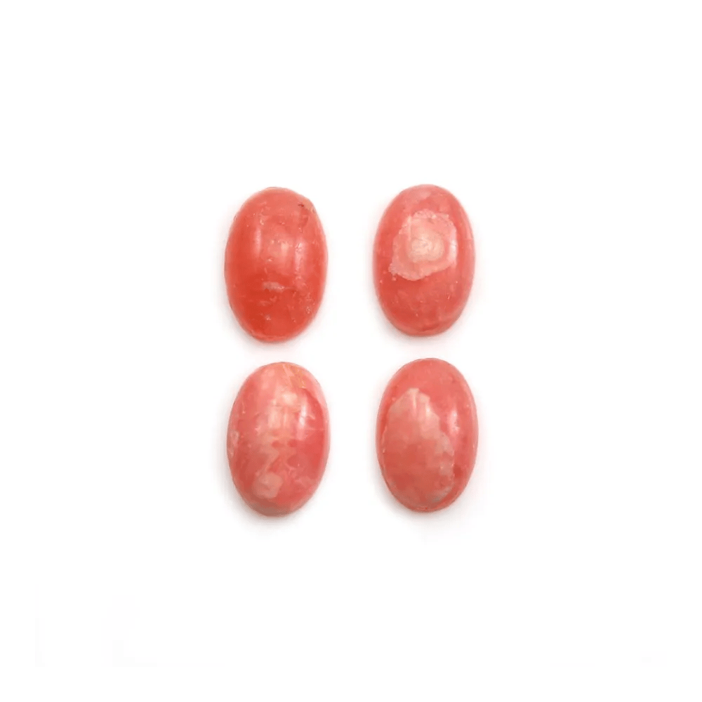 Cabochon de rhodochrosite rose, de forme ovale, et de taille 8x12mm x 1pc