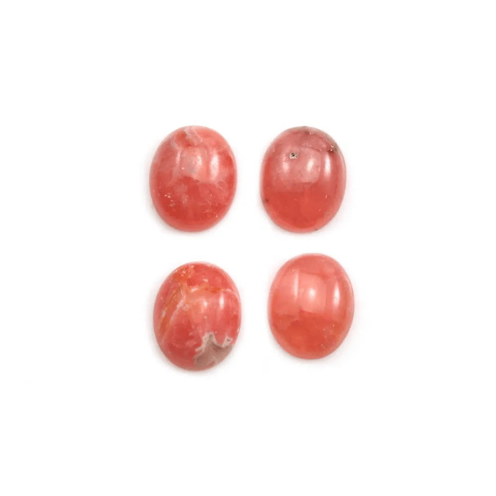 Pink rhodochrosite cabochon, in oval shape, in size of 9x11mm x 1pc