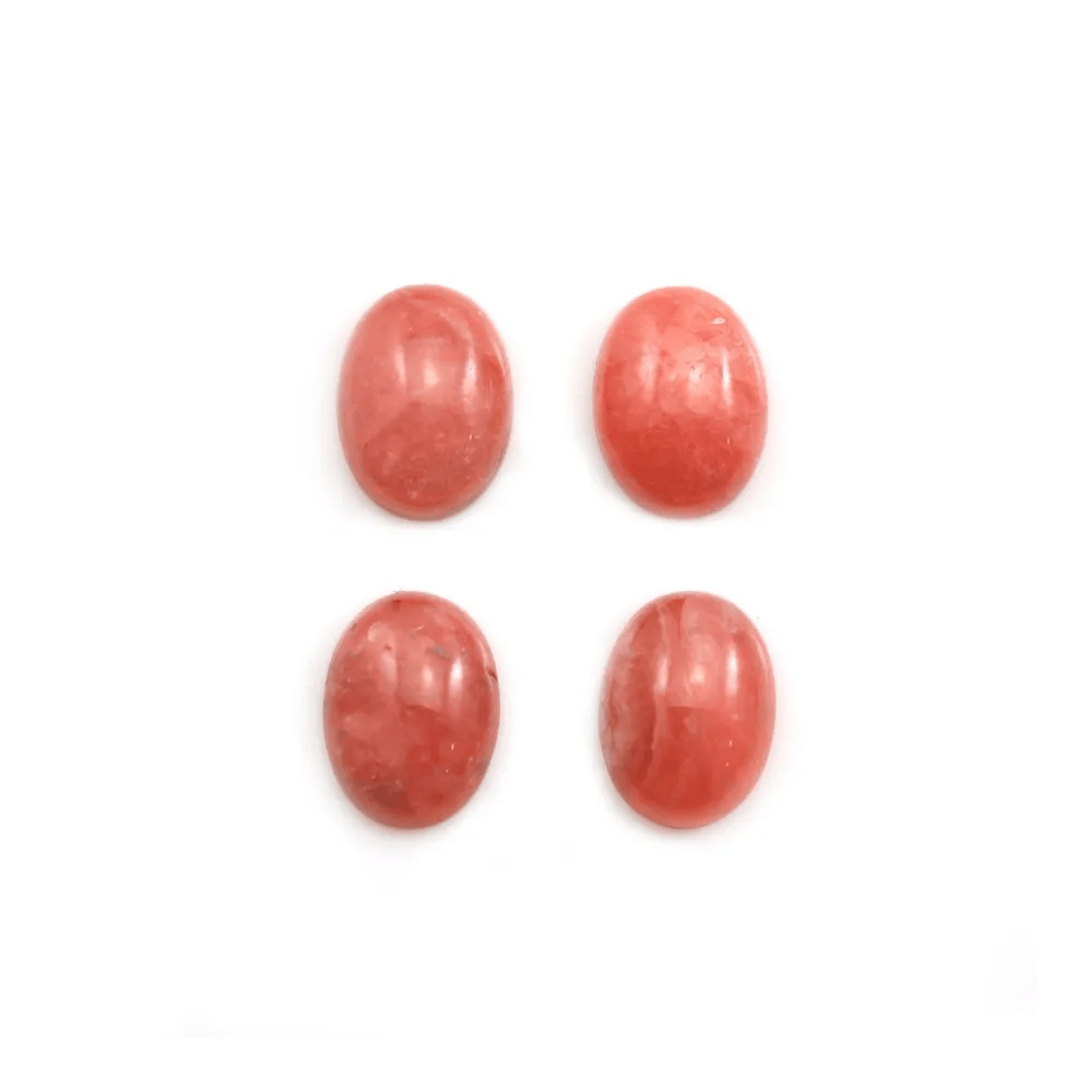Cabochon de rhodochrosite rose, de forme ovale, et de taille 9x12mm x 1pc