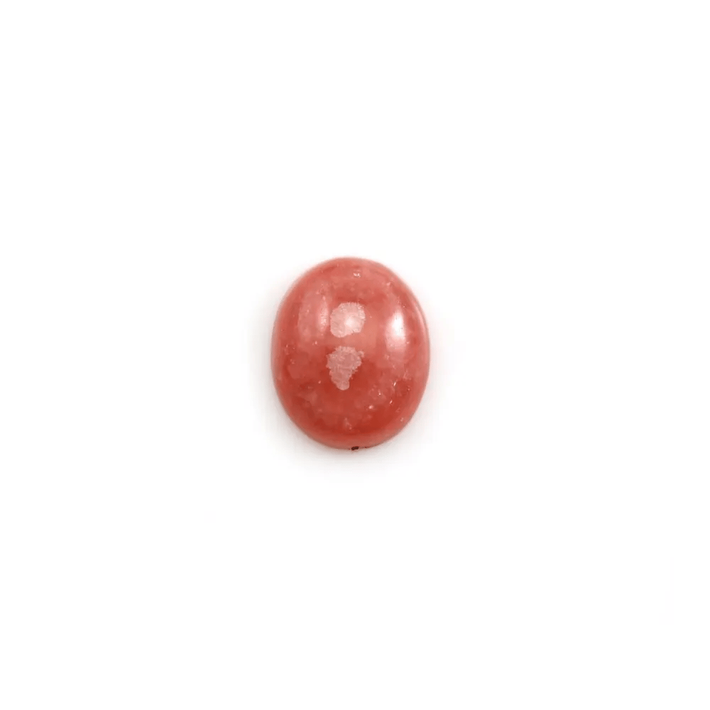 Cabochon de rhodochrosite rose, de forme ovale, et de taille 10x12mm x 1pc