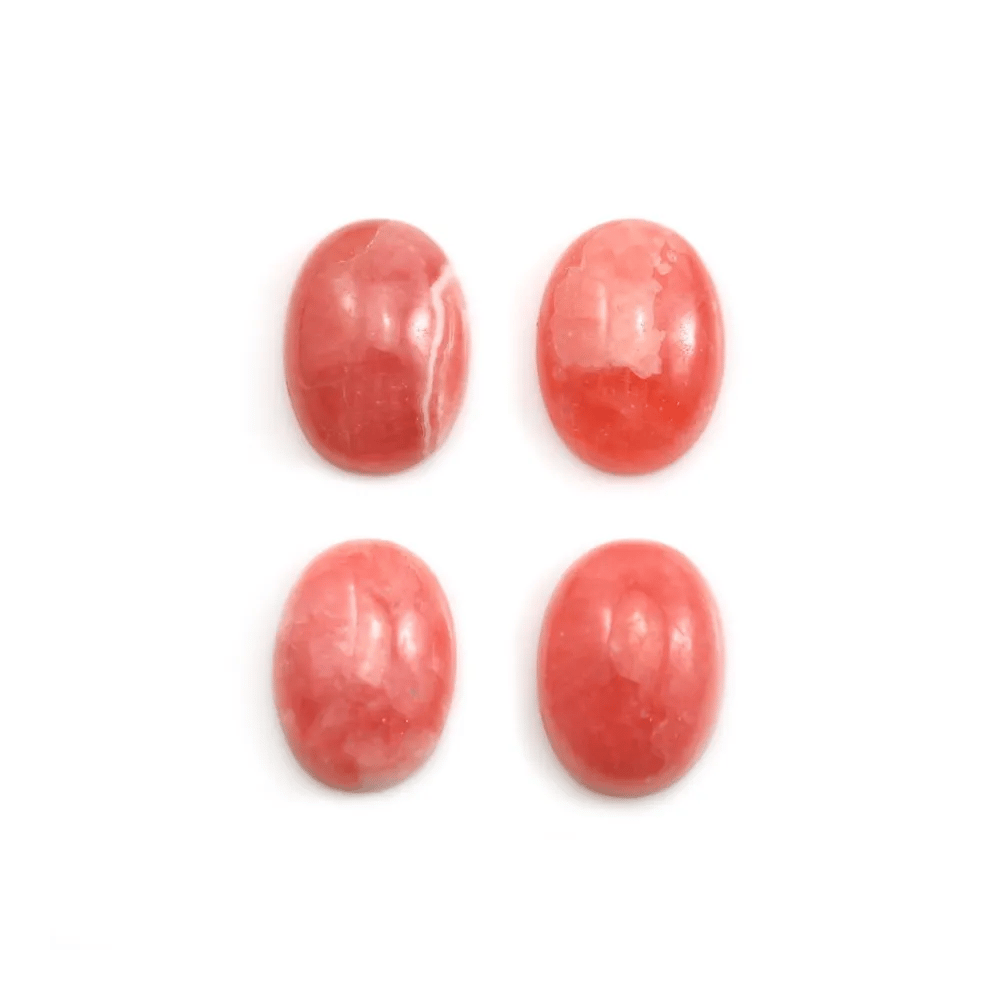 Cabochon de rhodochrosite rose, de forme ovale, et de taille 11x15mm x 1pc