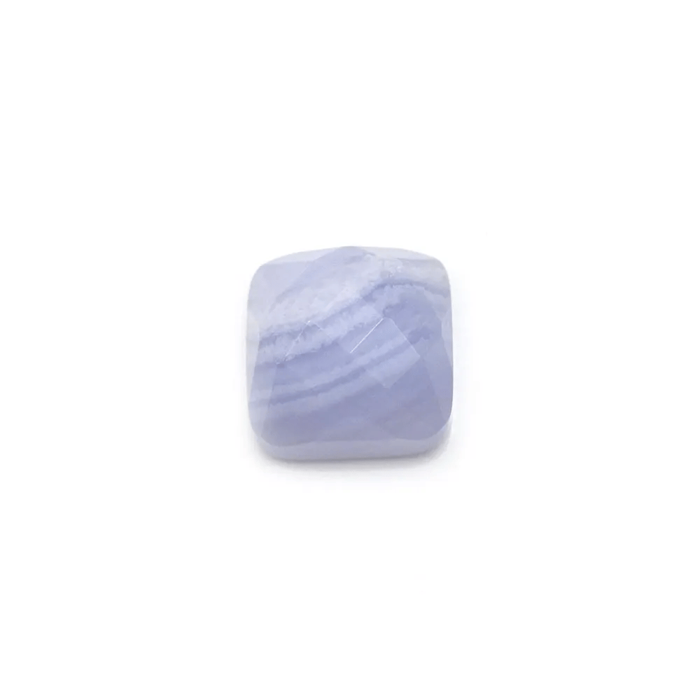 Cabochon de calcédoine, de forme carré facetté, 10mm x 1pc