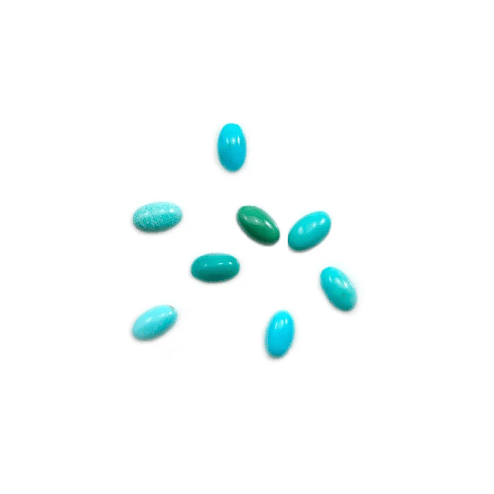 Cabochon de turquoise de forme ovale, 3x5mm x 1pc