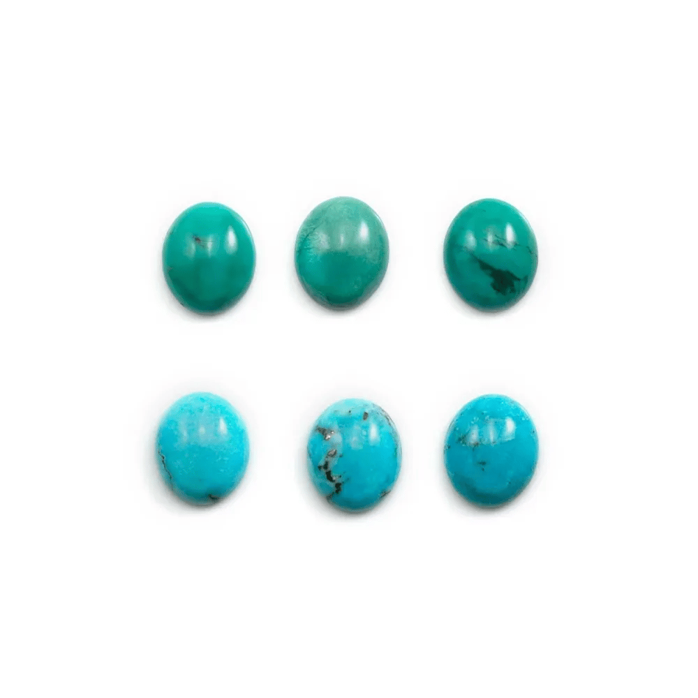 Cabochon de turquoise de forme ovale, 10x12mm x 1pc