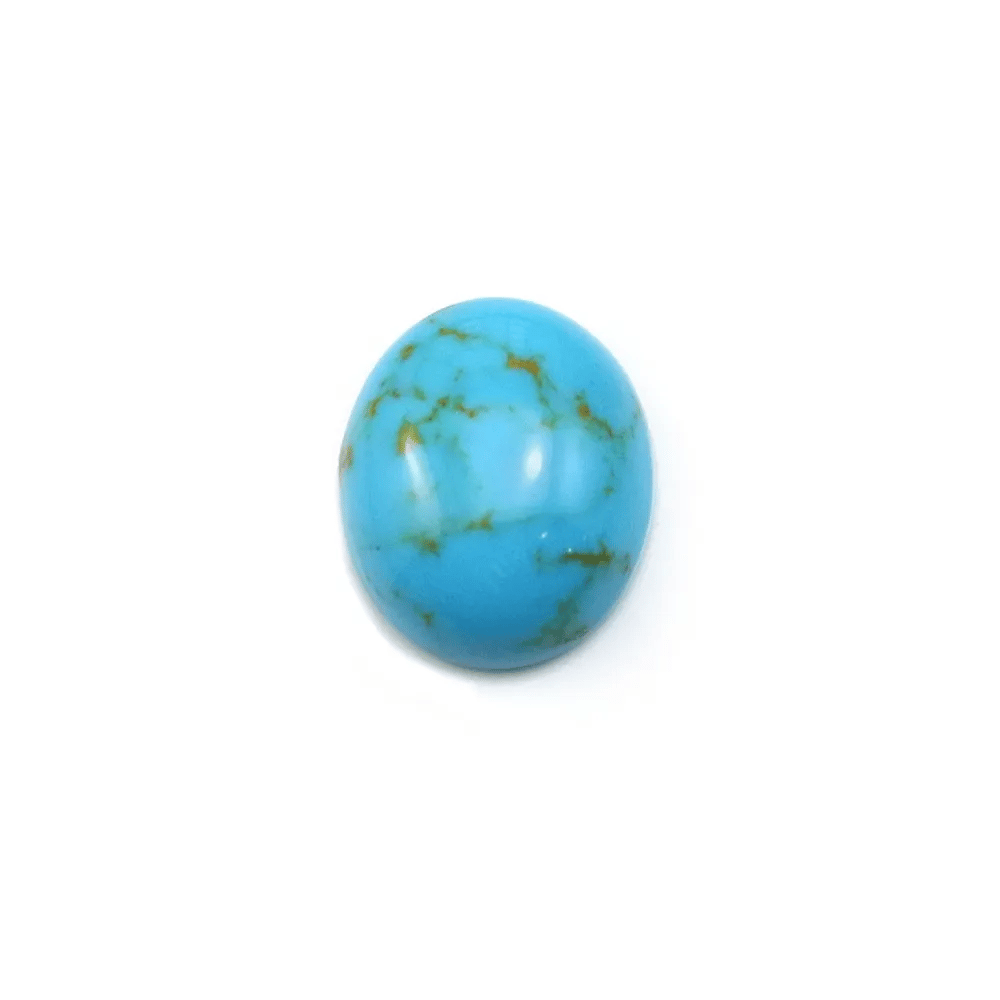 Cabochon turquoise reconstitué 10x12mm x 4pcs