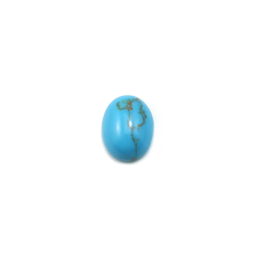 Cabochon turquoise reconstitué 7x9mm x 4pcs